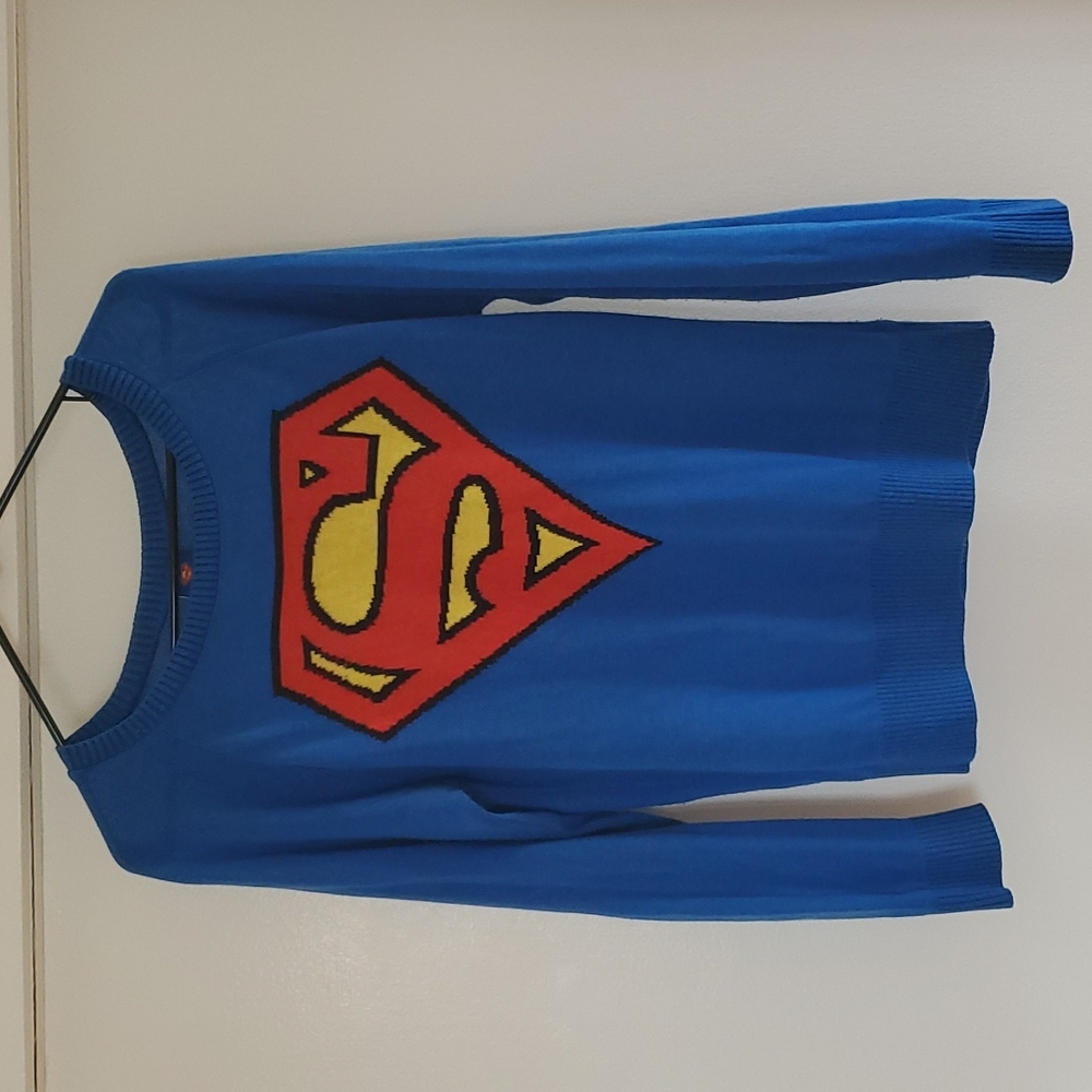 DC Comics Superman Longsleeve Sweater | Medium | Blue